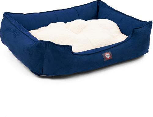 Show full view: Majestic Pet Contemp Lounge Faux Suede Bolster Dog Bed with Removable Cover, Navy, Small slide 4 of 7