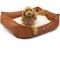 Show in main carousel: Majestic Pet Contemp Lounge Faux Suede Bolster Dog Bed with Removable Cover, Rust, Small slide 1 of 6