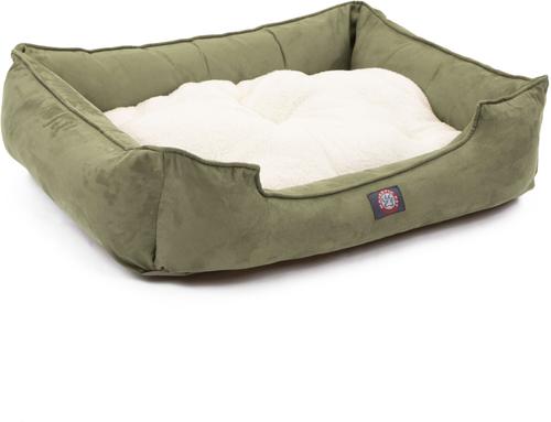 Show full view: Majestic Pet Contemp Lounge Faux Suede Bolster Dog Bed with Removable Cover, Sage, Small slide 3 of 6