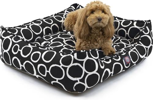 Show full view: Majestic Pet Contemp Lounge Fusion Bolster Dog Bed with Removable Cover, Black, Small slide 2 of 6