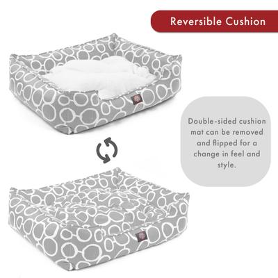 Show full view: Majestic Pet Contemp Lounge Fusion Bolster Dog Bed with Removable Cover, Gray, Small slide 5 of 6