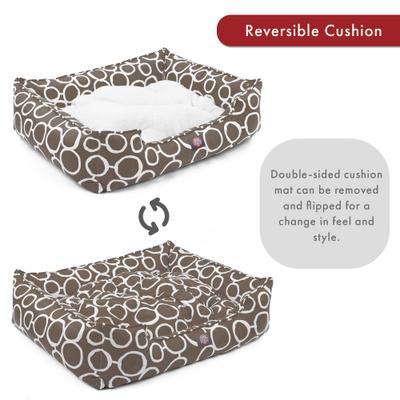 Show full view: Majestic Pet Contemp Lounge Fusion Bolster Dog Bed with Removable Cover, Mocha, Small slide 5 of 6