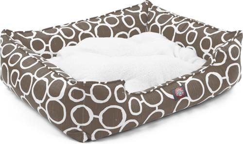 Show full view: Majestic Pet Contemp Lounge Fusion Bolster Dog Bed with Removable Cover, Mocha, Small slide 3 of 6