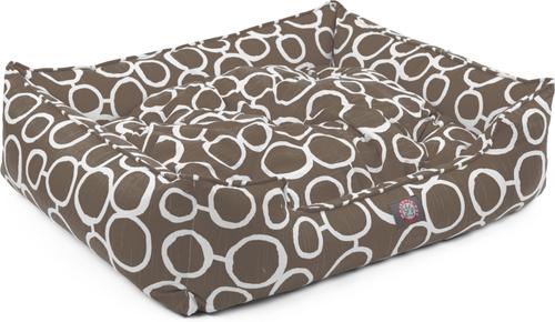 Show full view: Majestic Pet Contemp Lounge Fusion Bolster Dog Bed with Removable Cover, Mocha, Small slide 4 of 6