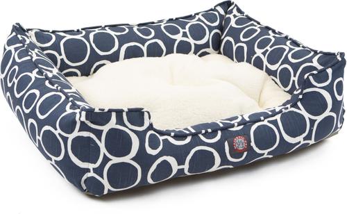 Show full view: Majestic Pet Contemp Lounge Fusion Bolster Dog Bed with Removable Cover, Navy Blue, Small slide 3 of 6