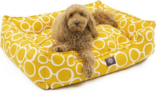 Show full view: Majestic Pet Contemp Lounge Fusion Bolster Dog Bed with Removable Cover, Yellow, Small slide 3 of 7