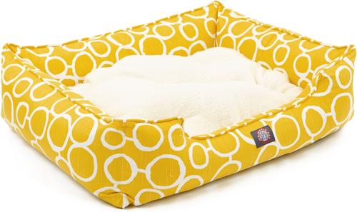 Show full view: Majestic Pet Contemp Lounge Fusion Bolster Dog Bed with Removable Cover, Yellow, Small slide 4 of 7