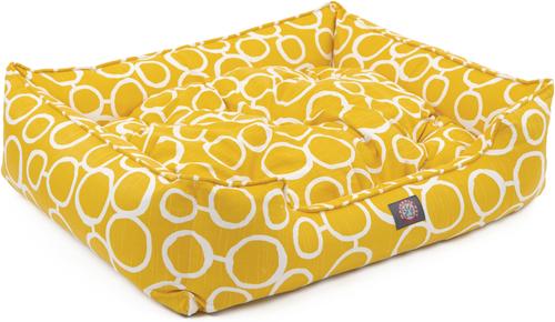 Show full view: Majestic Pet Contemp Lounge Fusion Bolster Dog Bed with Removable Cover, Yellow, Small slide 5 of 7