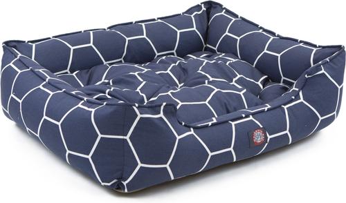 Show full view: Majestic Pet Contemp Lounge Hexo Shapes Bolster Dog Bed with Removable Cover, Blue, Small slide 4 of 6