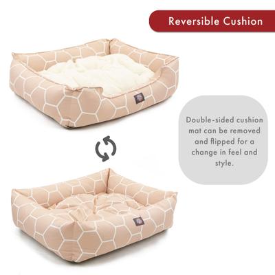 Show full view: Majestic Pet Contemp Lounge Hexo Shapes Bolster Dog Bed with Removable Cover, Pink, Small slide 5 of 6