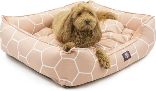 Show full view: Majestic Pet Contemp Lounge Hexo Shapes Bolster Dog Bed with Removable Cover, Pink, Small slide 2 of 6