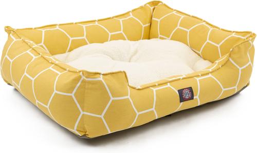 Show full view: Majestic Pet Contemp Lounge Hexo Shapes Bolster Dog Bed with Removable Cover, Yellow, Small slide 4 of 7