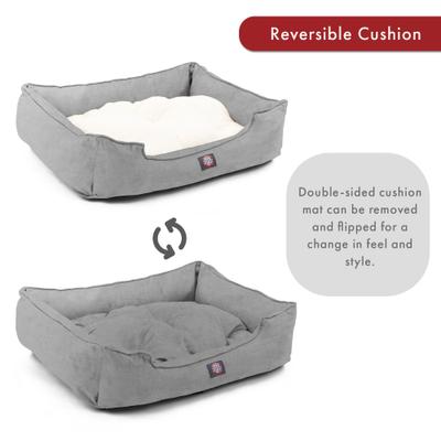 Show full view: Majestic Pet Contemp Lounge Jackson Heathered Bolster Dog Bed with Removable Cover, Gray, Small slide 5 of 6