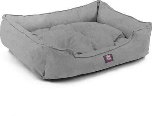 Show full view: Majestic Pet Contemp Lounge Jackson Heathered Bolster Dog Bed with Removable Cover, Gray, Small slide 4 of 6