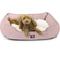 Show in main carousel: Majestic Pet Contemp Lounge Jackson Heathered Bolster Dog Bed with Removable Cover, Pink, Small slide 1 of 6