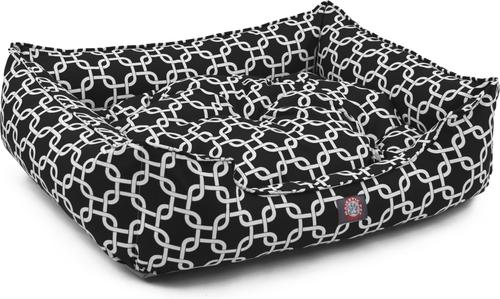 Show full view: Majestic Pet Contemp Lounge Links Bolster Dog Bed with Removable Cover, Black, Small slide 4 of 6