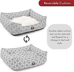 Majestic Pet Contemp Lounge Links Bolster Dog Bed with Removable Cover, Gray, Small slide 2 of 6