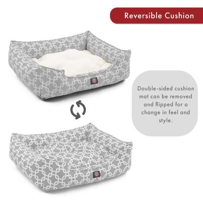 Show full view: Majestic Pet Contemp Lounge Links Bolster Dog Bed with Removable Cover, Gray, Small slide 5 of 6