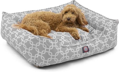 Show full view: Majestic Pet Contemp Lounge Links Bolster Dog Bed with Removable Cover, Gray, Small slide 2 of 6