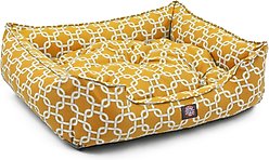Majestic Pet Contemp Lounge Links Bolster Dog Bed with Removable Cover, Yellow, Small slide 2 of 6