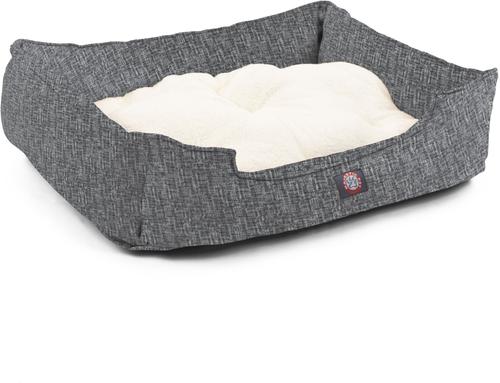Show full view: Majestic Pet Contemp Lounge Palette Heathered Bolster Dog Bed with Removable Cover, Black, Small slide 3 of 6