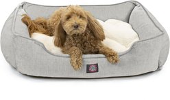 Majestic Pet Contemp Lounge Palette Heathered Bolster Dog Bed with Removable Cover, Gray, Small slide 1 of 6