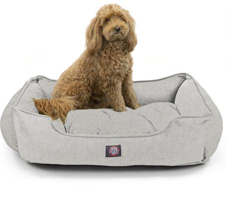 Show full view: Majestic Pet Contemp Lounge Palette Heathered Bolster Dog Bed with Removable Cover, Gray, Small slide 2 of 6