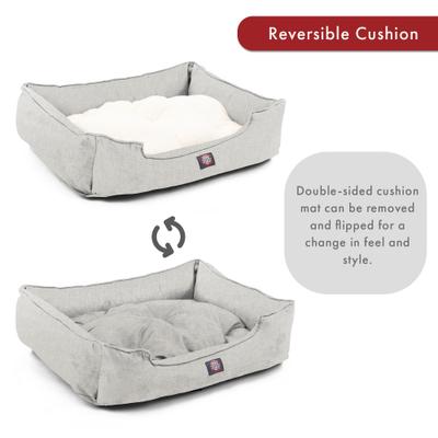 Show full view: Majestic Pet Contemp Lounge Palette Heathered Bolster Dog Bed with Removable Cover, Gray, Small slide 5 of 6