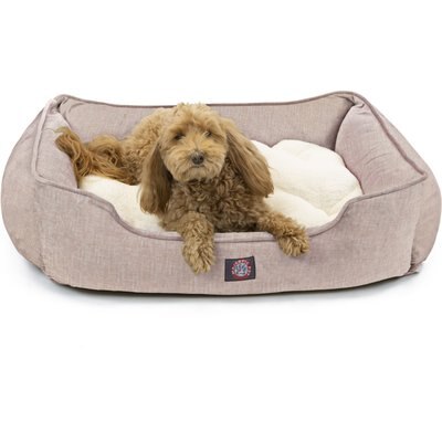 Majestic Pet Majestic Pet Contemp Lounge Palette Heathered Bolster Dog Bed with Removable Cover, Pink, Small