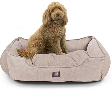 Show full view: Majestic Pet Contemp Lounge Palette Heathered Bolster Dog Bed with Removable Cover, Pink, Small slide 2 of 6