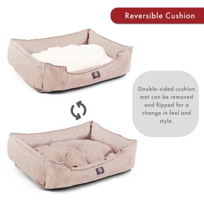Show full view: Majestic Pet Contemp Lounge Palette Heathered Bolster Dog Bed with Removable Cover, Pink, Small slide 5 of 6