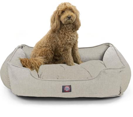 Show full view: Majestic Pet Contemp Lounge Palette Heathered Bolster Dog Bed with Removable Cover, Tan, Small slide 2 of 6