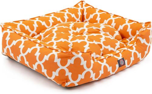 Show full view: Majestic Pet Contemp Lounge Trellis Bolster Dog Bed with Removable Cover, Peach, Small slide 3 of 6