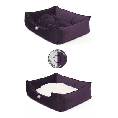 Show full view: Majestic Pet Contemp Lounge Velvet Bolster Dog Bed with Removable Cover, Amethyst, Small slide 5 of 6