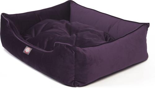 Show full view: Majestic Pet Contemp Lounge Velvet Bolster Dog Bed with Removable Cover, Amethyst, Small slide 4 of 6