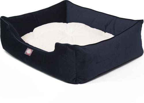 Show full view: Majestic Pet Contemp Lounge Velvet Bolster Dog Bed with Removable Cover, Navy, Small slide 4 of 7