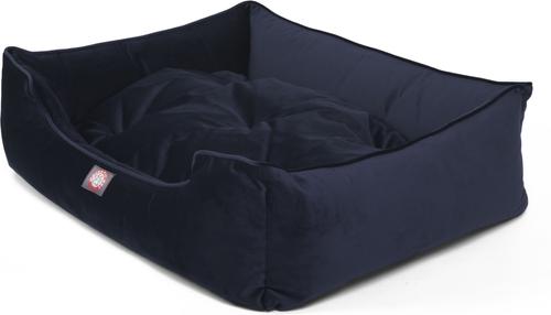 Show full view: Majestic Pet Contemp Lounge Velvet Bolster Dog Bed with Removable Cover, Navy, Small slide 5 of 7