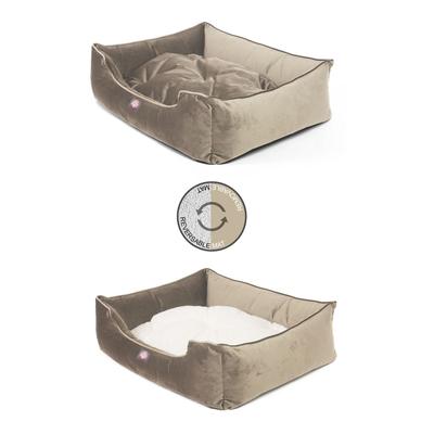 Show full view: Majestic Pet Contemp Lounge Velvet Bolster Dog Bed with Removable Cover, Smoke, Small slide 6 of 7