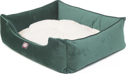 Show full view: Majestic Pet Contemp Lounge Velvet Bolster Dog Bed with Removable Cover, Turquoise, Small slide 3 of 6