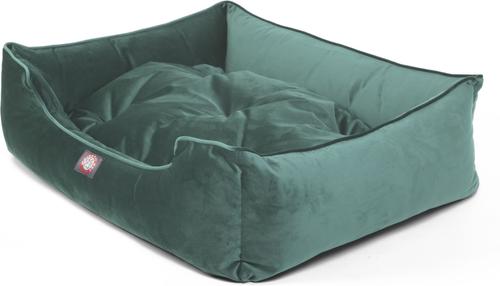 Show full view: Majestic Pet Contemp Lounge Velvet Bolster Dog Bed with Removable Cover, Turquoise, Small slide 4 of 6