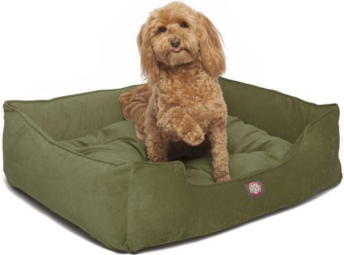 Show full view: Majestic Pet Contemp Lounge Villa Bolster Dog Bed with Removable Cover, Fern, Small slide 2 of 6