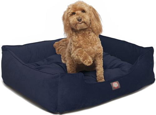 Show full view: Majestic Pet Contemp Lounge Villa Bolster Dog Bed with Removable Cover, Navy, Small slide 2 of 6