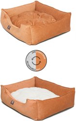 Majestic Pet Contemp Lounge Villa Bolster Dog Bed with Removable Cover, Orange, Small slide 2 of 6