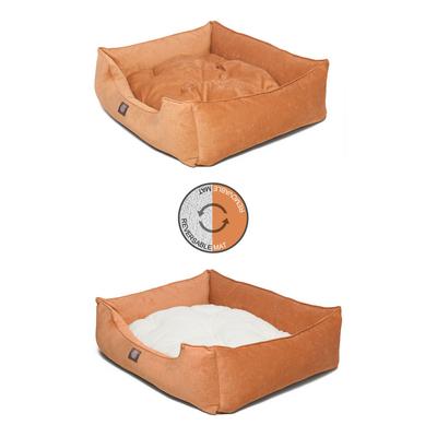 Show full view: Majestic Pet Contemp Lounge Villa Bolster Dog Bed with Removable Cover, Orange, Small slide 5 of 6