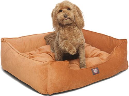 Show full view: Majestic Pet Contemp Lounge Villa Bolster Dog Bed with Removable Cover, Orange, Small slide 2 of 6