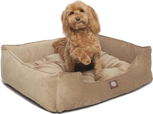 Show full view: Majestic Pet Contemp Lounge Villa Bolster Dog Bed with Removable Cover, Pearl, Small slide 2 of 6