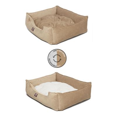 Show full view: Majestic Pet Contemp Lounge Villa Bolster Dog Bed with Removable Cover, Pearl, Small slide 5 of 6