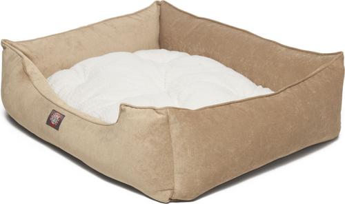 Show full view: Majestic Pet Contemp Lounge Villa Bolster Dog Bed with Removable Cover, Pearl, Small slide 3 of 6