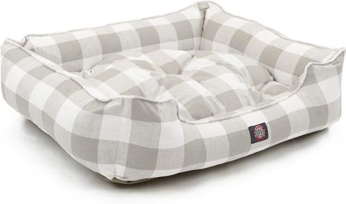 Show full view: Majestic Pet Contemporary Lounge Anderson Check Bolster Dog Bed with Removable Cover, Grey, Large slide 4 of 4