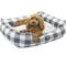 Show in main carousel: Majestic Pet Contemporary Lounge Anderson Check Bolster Dog Bed with Removable Cover, Gunmetal Blue, Large slide 1 of 3